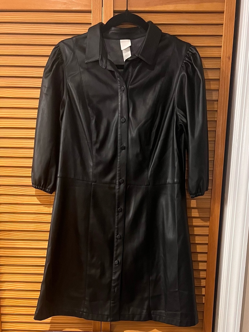 H&M Black Faux Leather Dress